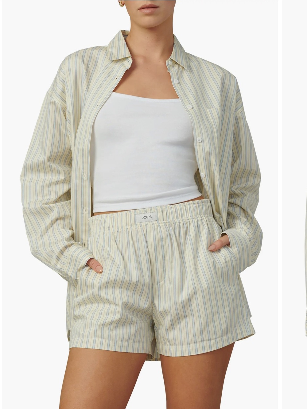 Joes jeans the boyfriend shirt size S yellow stripe